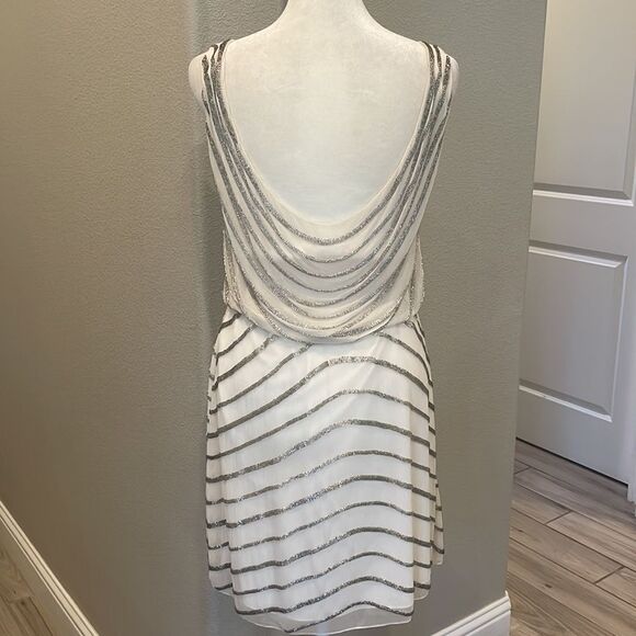 Alice+ Olivia Gisel Beaded Cowl Back MIDI Sequin Dress Size Small - Picture 3 of 6